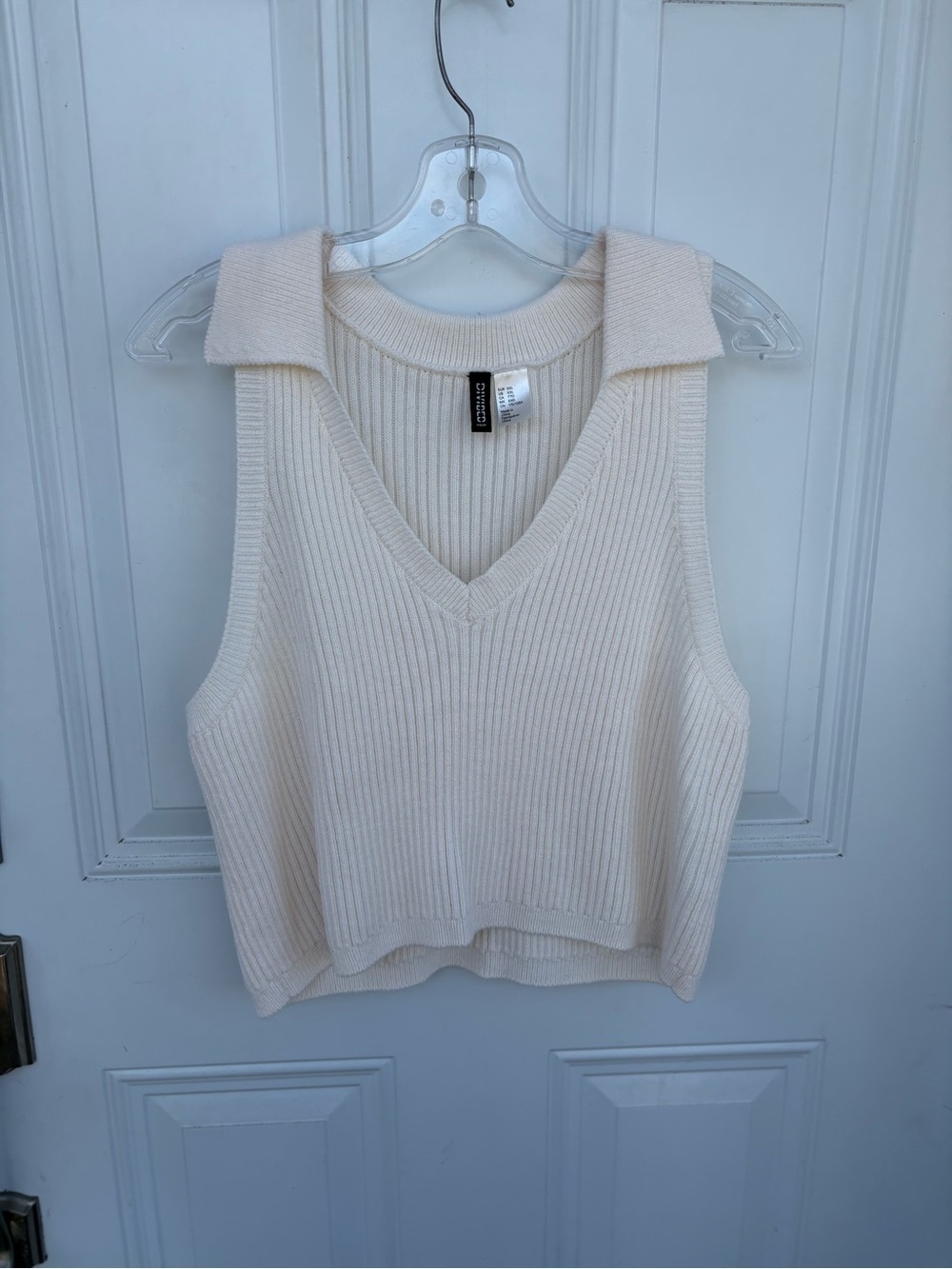 H&M Ribbed Crewneck Sweater Vest - Cream
